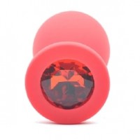 Anal Plug with Red Diamond Medium Size Silicone